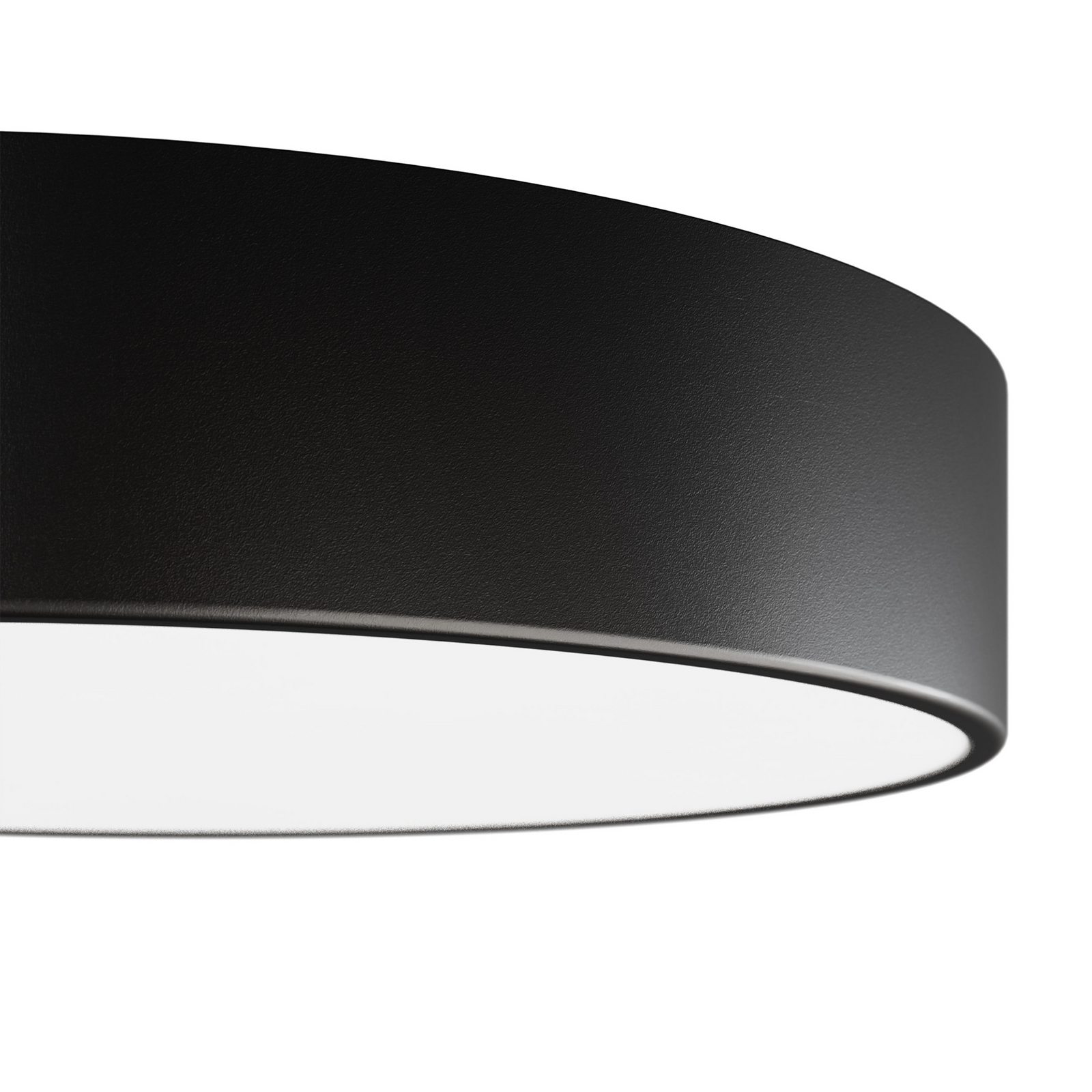 Cleo 300 ceiling lamp, black, sensor, IP54, Ø 30 cm, metal